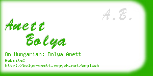 anett bolya business card